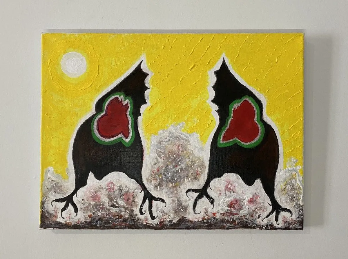 The Racing Roosters, œuvre de Denis Roucau