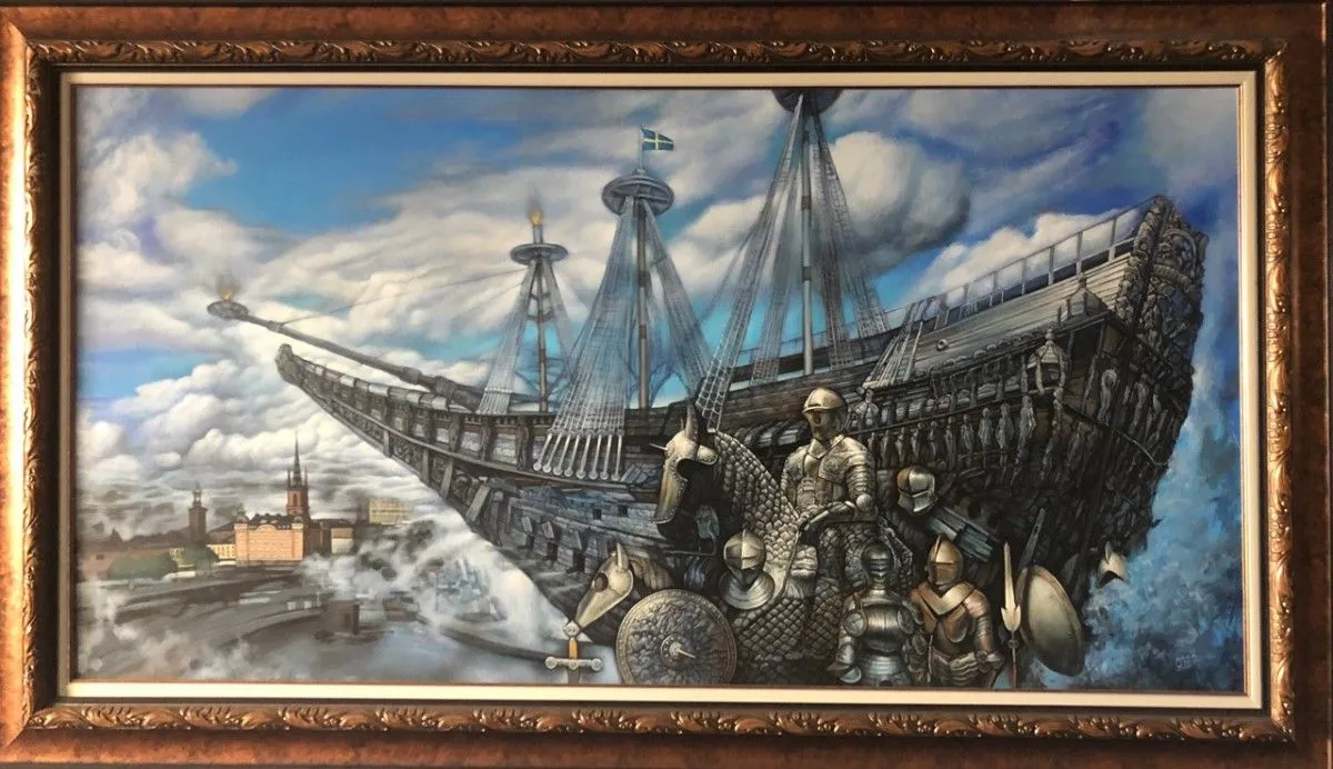 Seeing off the Vassa ship, artwork by hristo gaberov