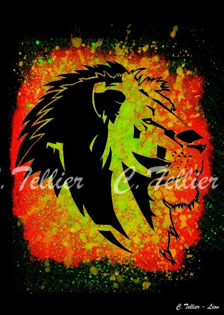 Lion Tribal, œuvre de Tellier Christophe