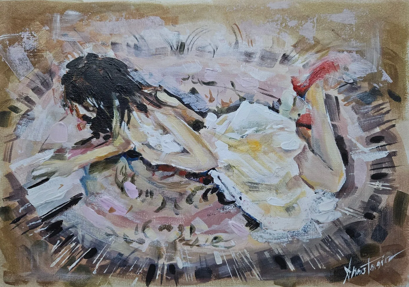 Reading, œuvre de Anastasia Bologan