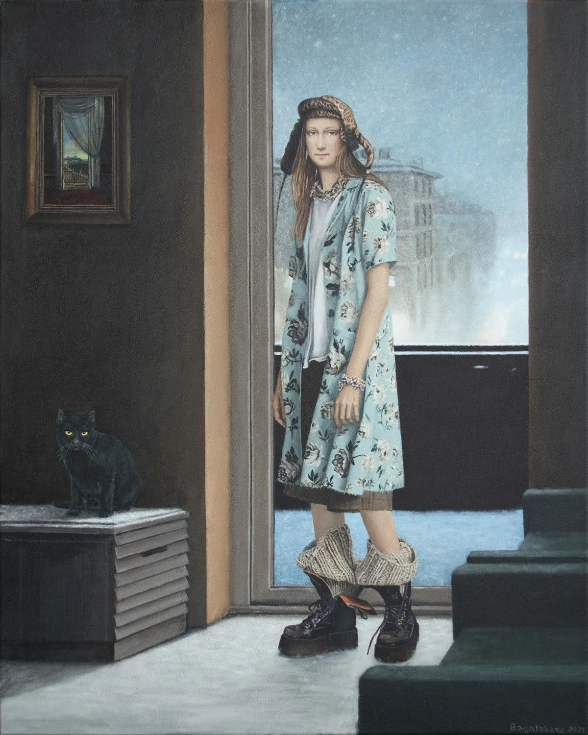 Contemporary portrait "It's Cold", œuvre de Nataliya Bagatskaya