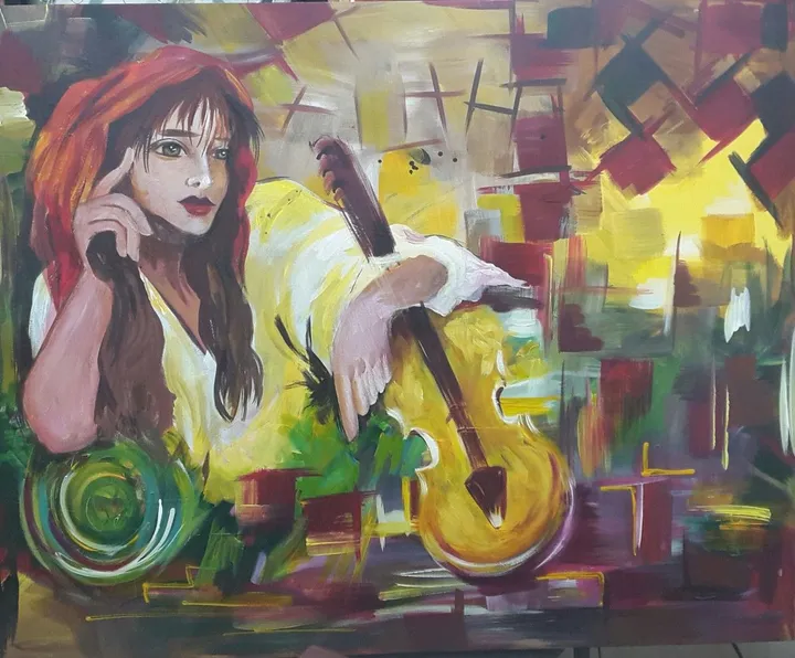 Elle au repos., œuvre de Djamila BERRADA