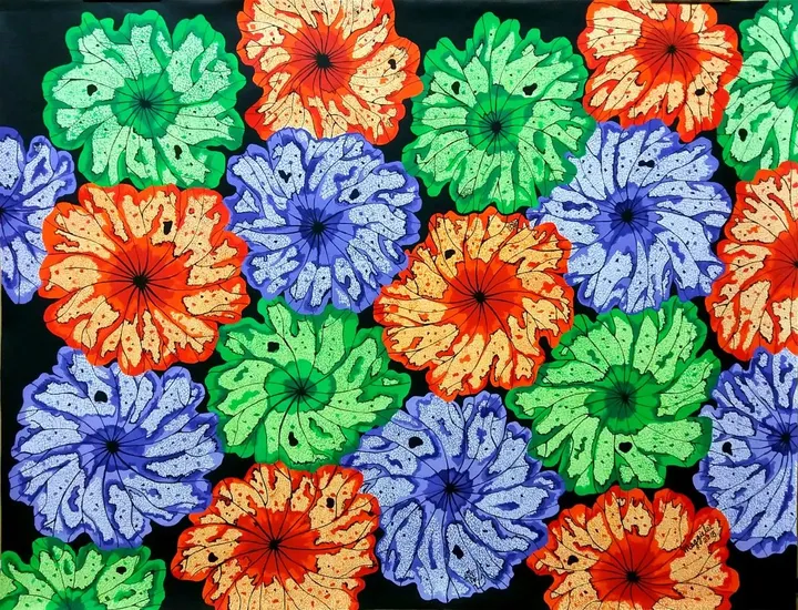 Sold - Floral  signed orignal, œuvre de Maggie Lee