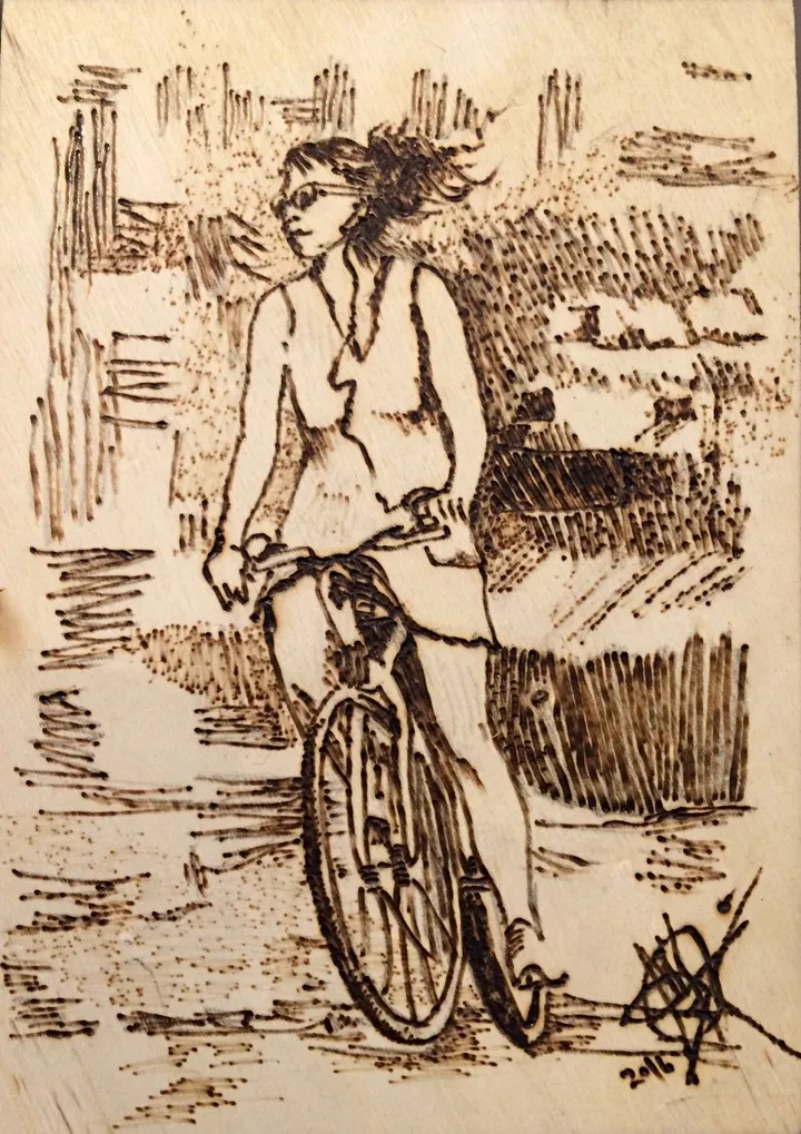 Summer biking, œuvre de Mariam Qureshi