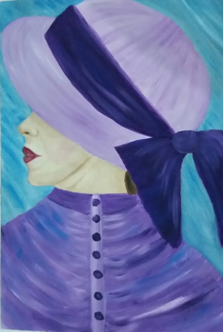 Lady with the purple hat, œuvre de Elsie Brummer