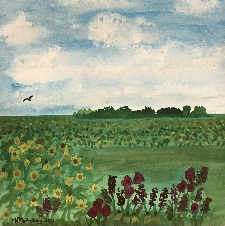 Iowa Prairie, artwork by Pete Malmberg