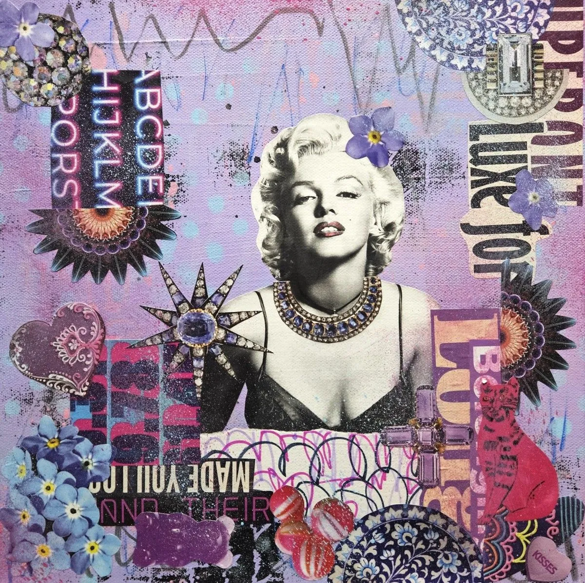 Purple Marilyn, œuvre de Lorette C Luzajic
