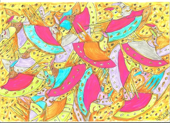 The meeting of flying saucers, œuvre de wilson SASSO