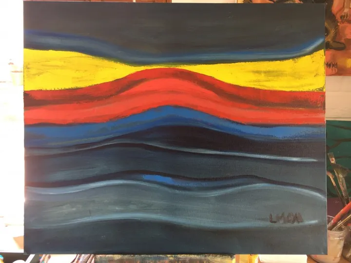 Storm at dusk, artwork by Ligia Moya
