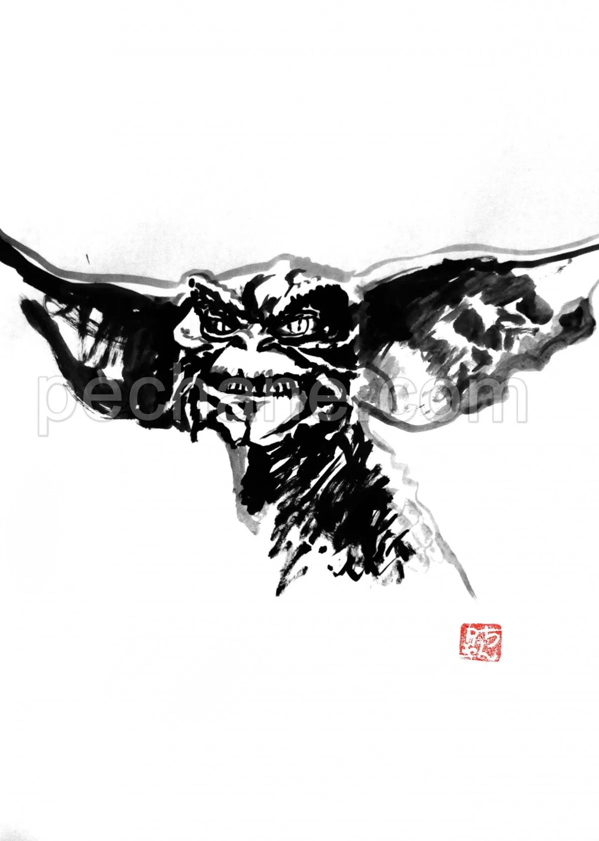 gremlins, œuvre de pechane sumi-e