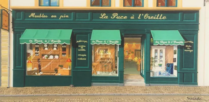 furniture store, artwork by Thierry Traccoën