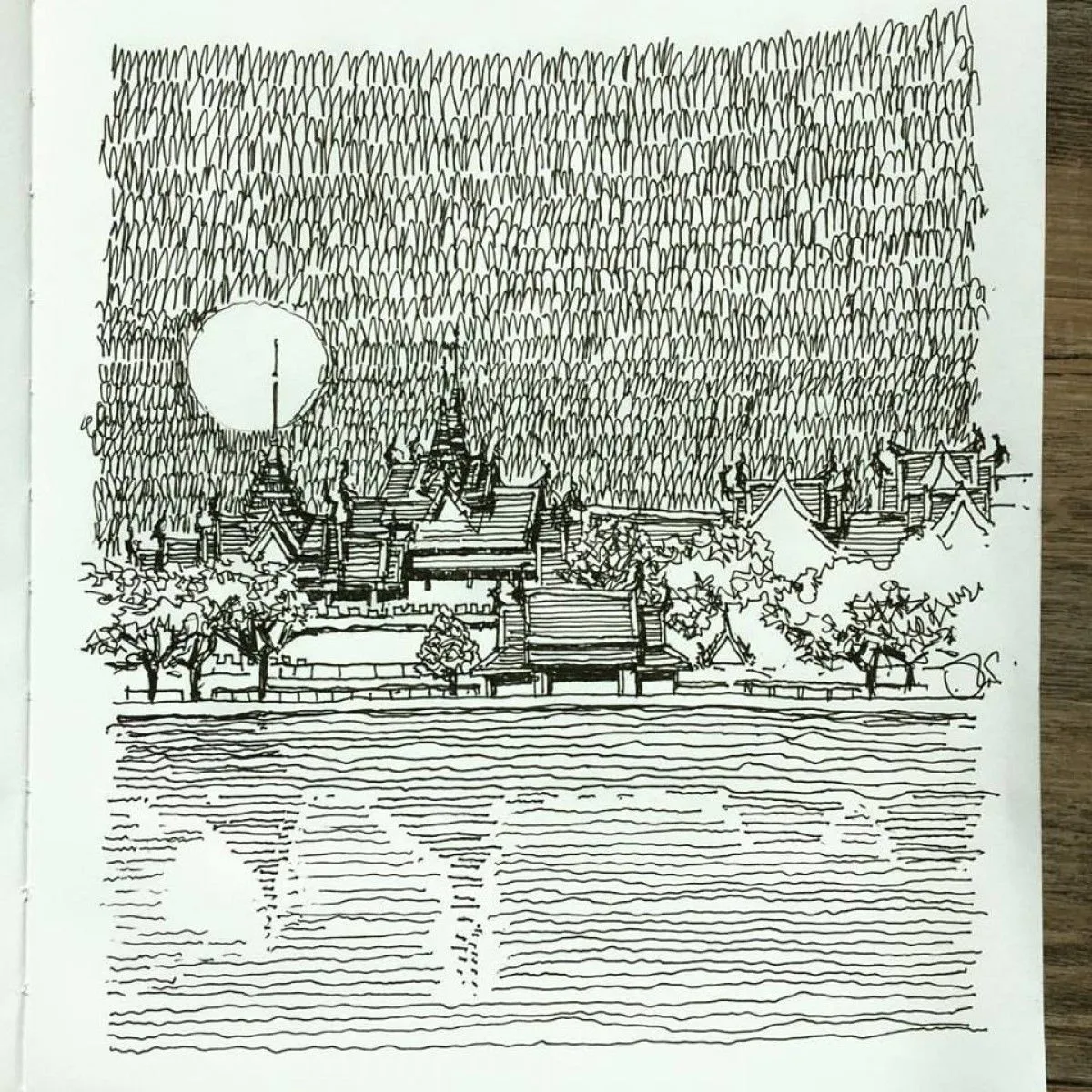 grand palace in the night, œuvre de Thanatip Jirawanicharoen