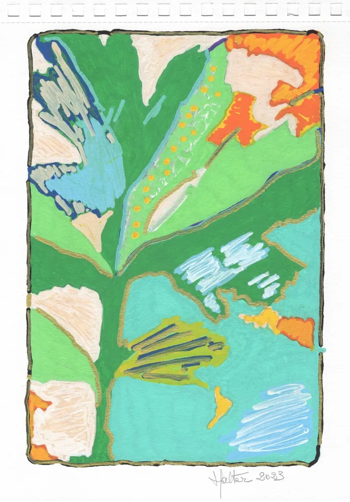 Jeune pousse posca, artwork by Alain HALTER