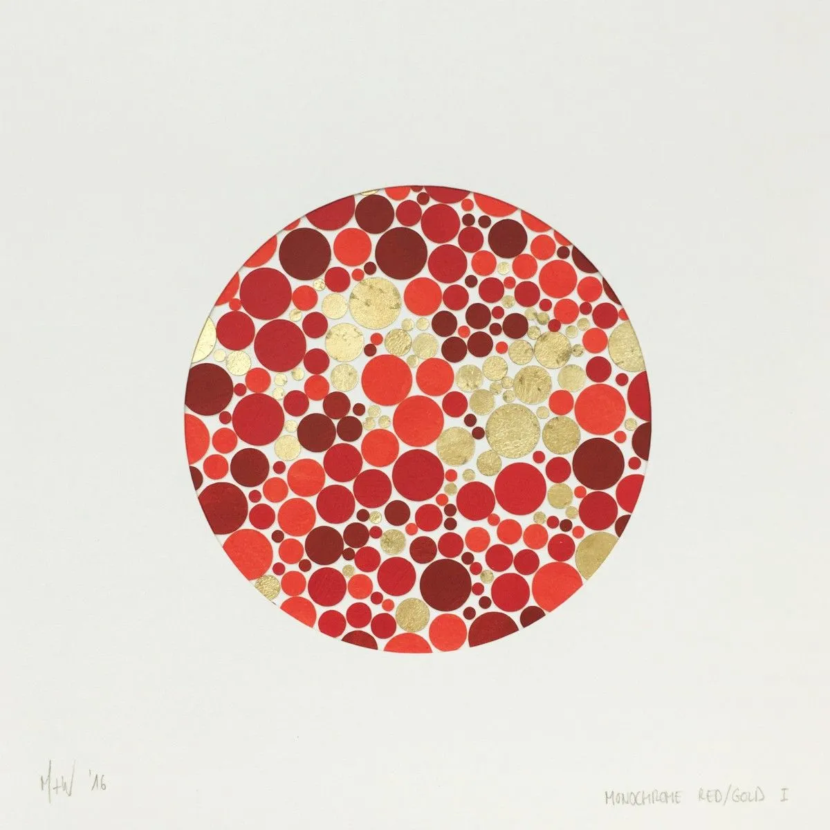 Composition in Gold and Red I, œuvre de Mick Wout