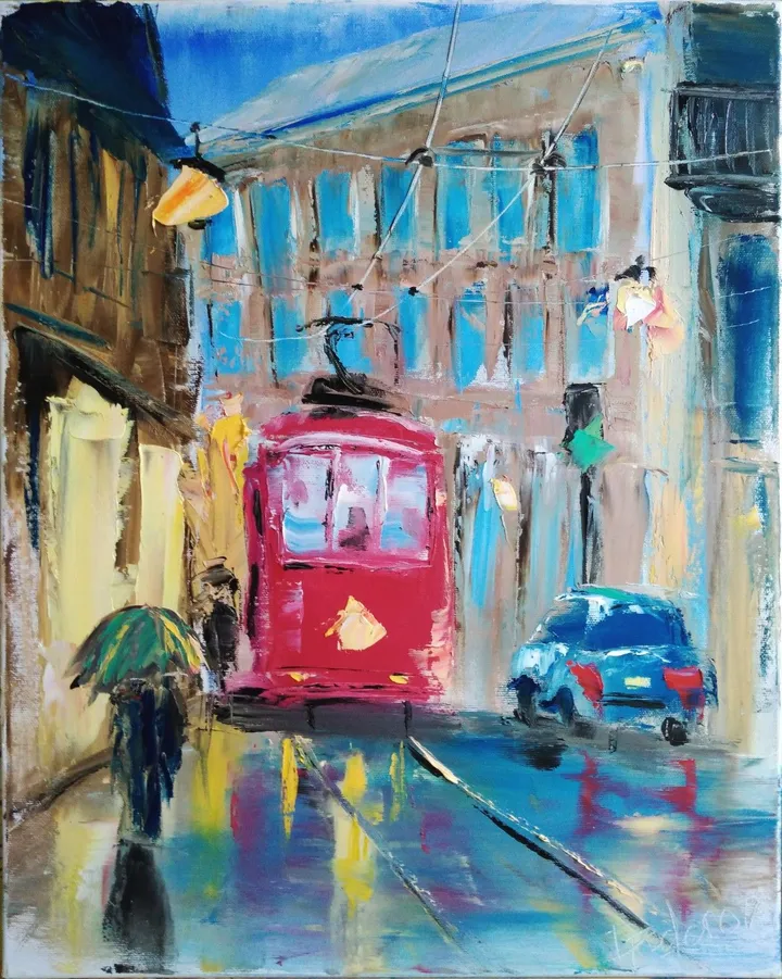 Rainy day in old city, œuvre de Dmitriy Fedorov