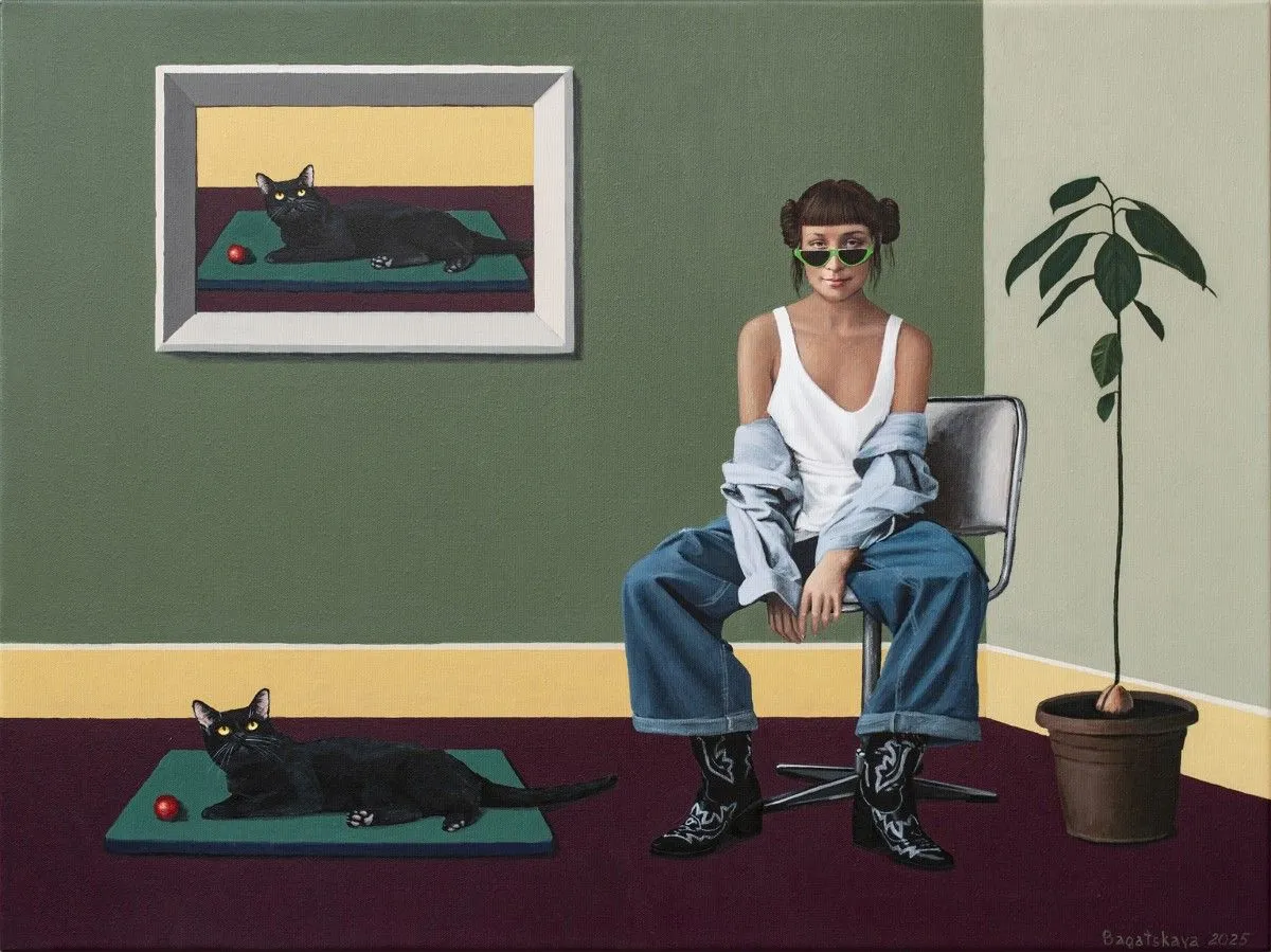 The Ficus, Cat, and She, œuvre de Nataliya Bagatskaya