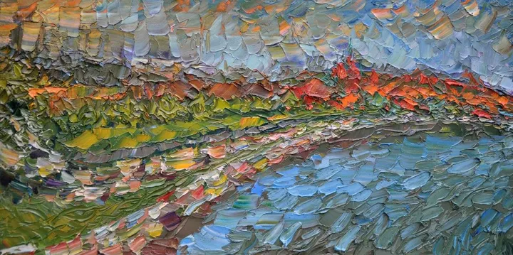 City. Early morning, artwork by Olga Bezhina