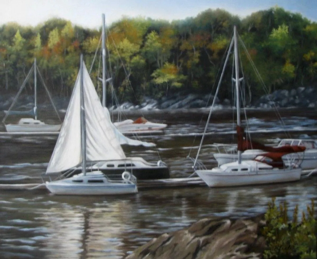 Tu l'auras....ton bateau blanc, artwork by Huguette Leclerc