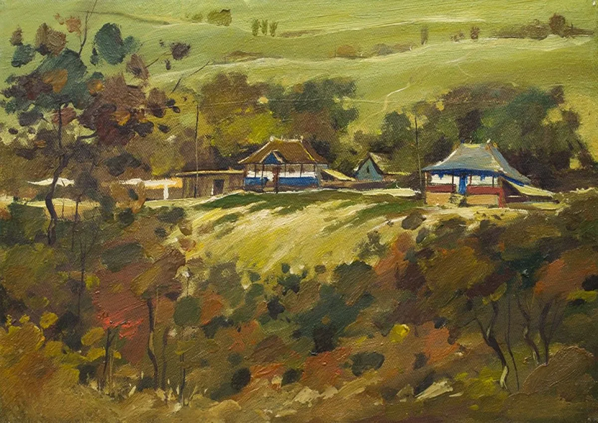 Moldavian autumnal landscape, artwork by Anatolii TOMOIANU