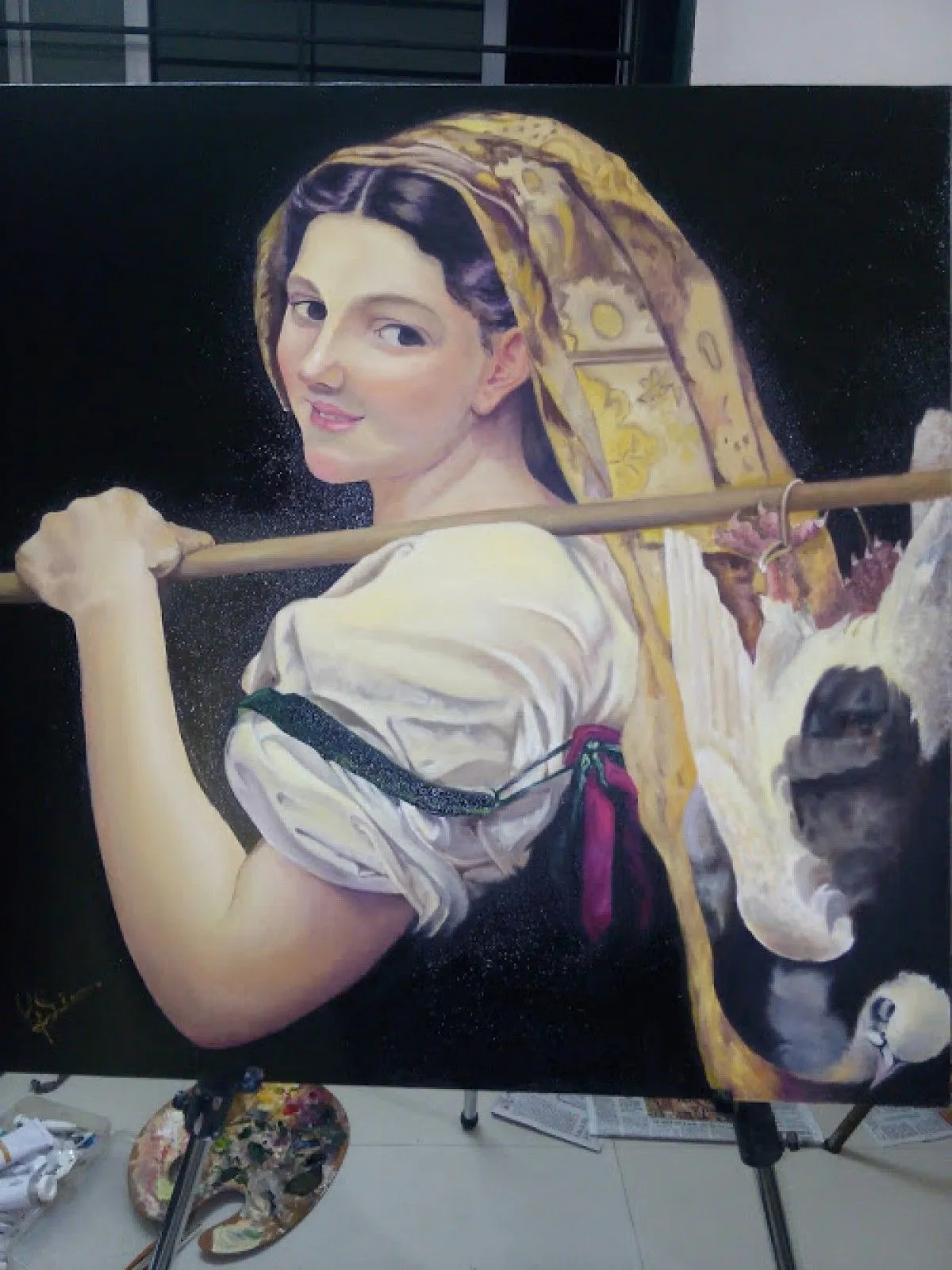 A ladie looking backward., œuvre de Gunjan Soni