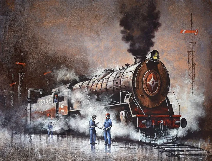 Nostalgia of Steam Locomotives_18, œuvre de Kishore Pratim Biswas