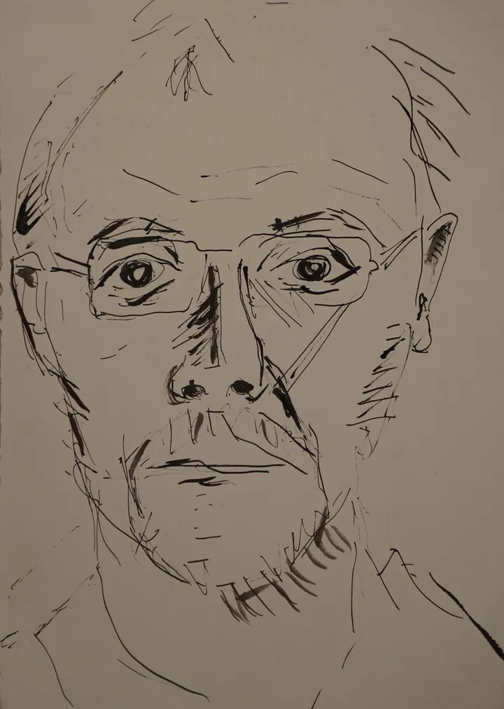 Self-Portrait, Court Reporter, œuvre de Kenneth Friend