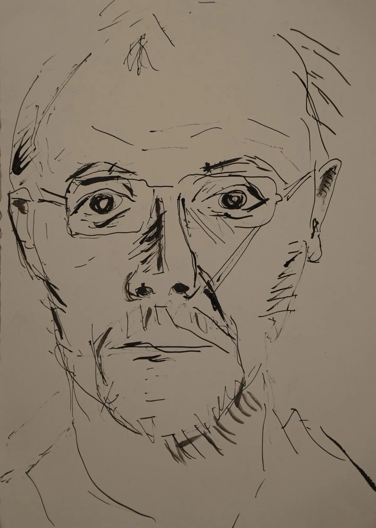 Self-Portrait, Court Reporter, artwork by Kenneth Friend
