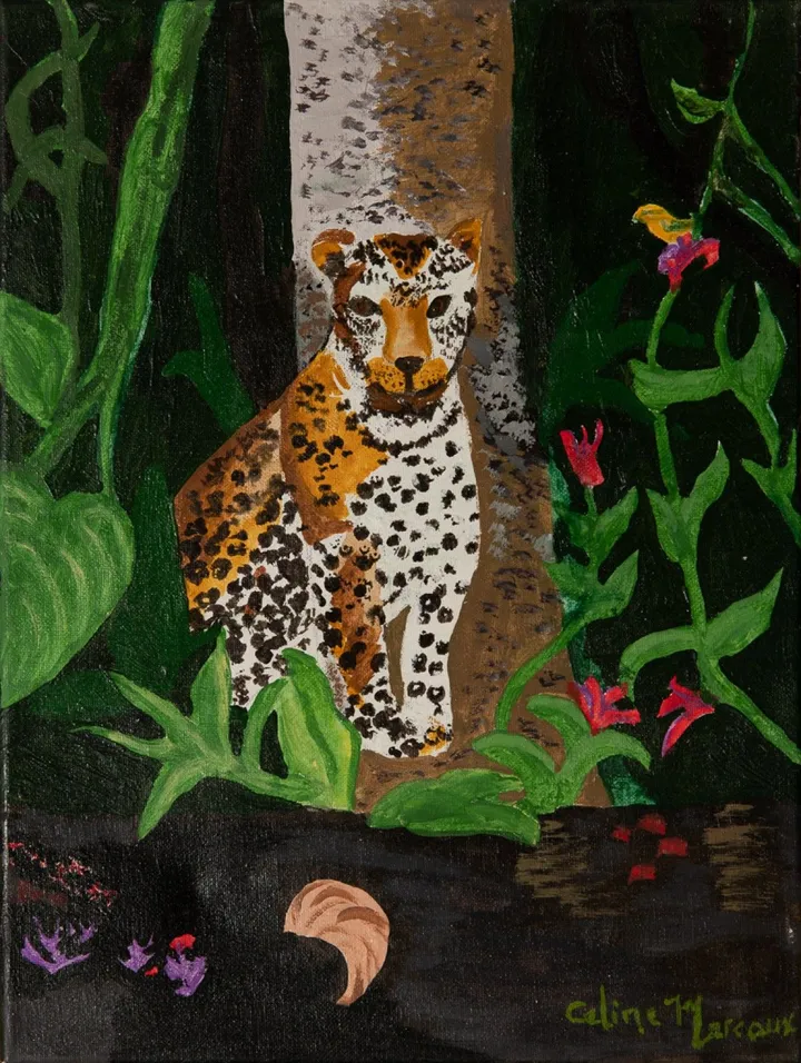 Sa magesté le léopard, œuvre de Céline Marcoux
