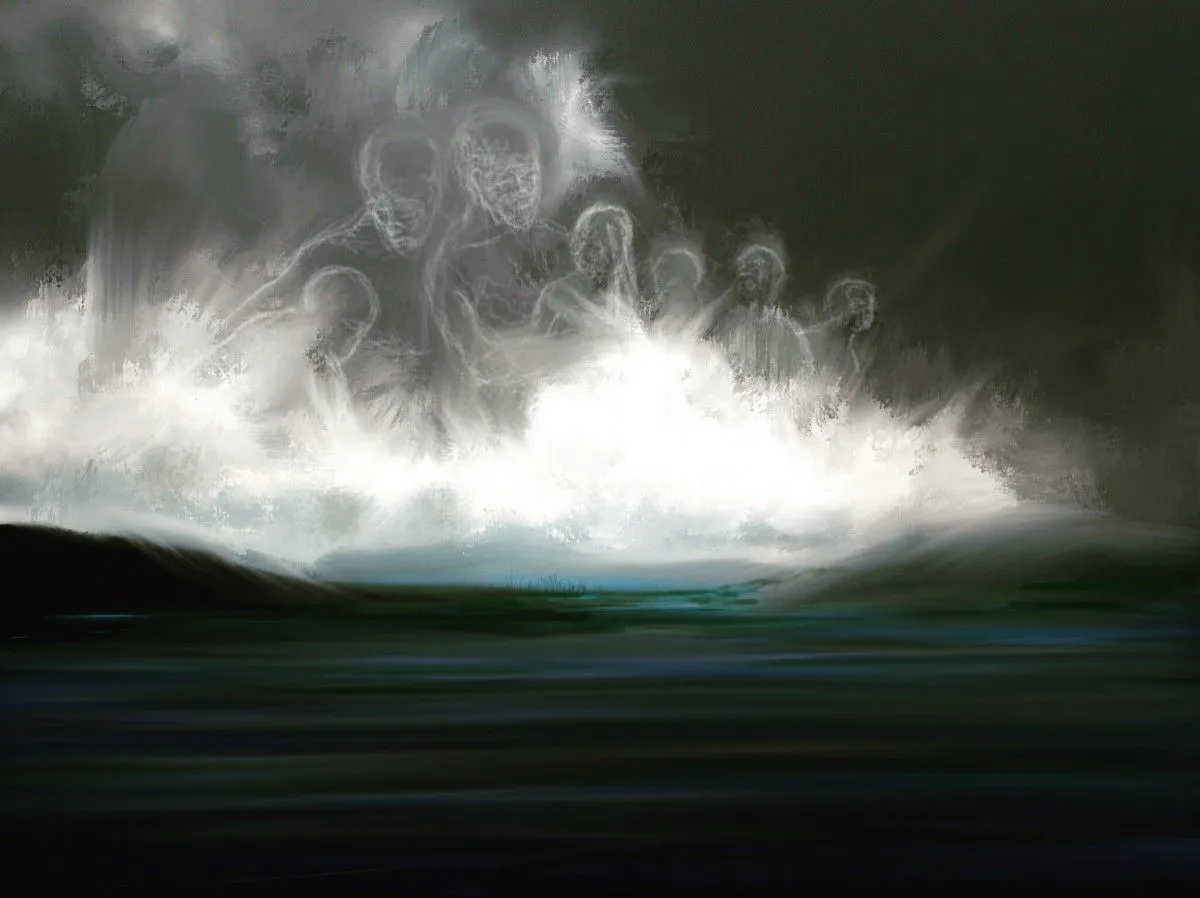 gods in clouds, artwork by Fausto Cantu
