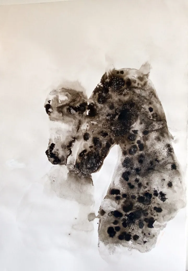 black and white couple version 3, artwork by marija colic