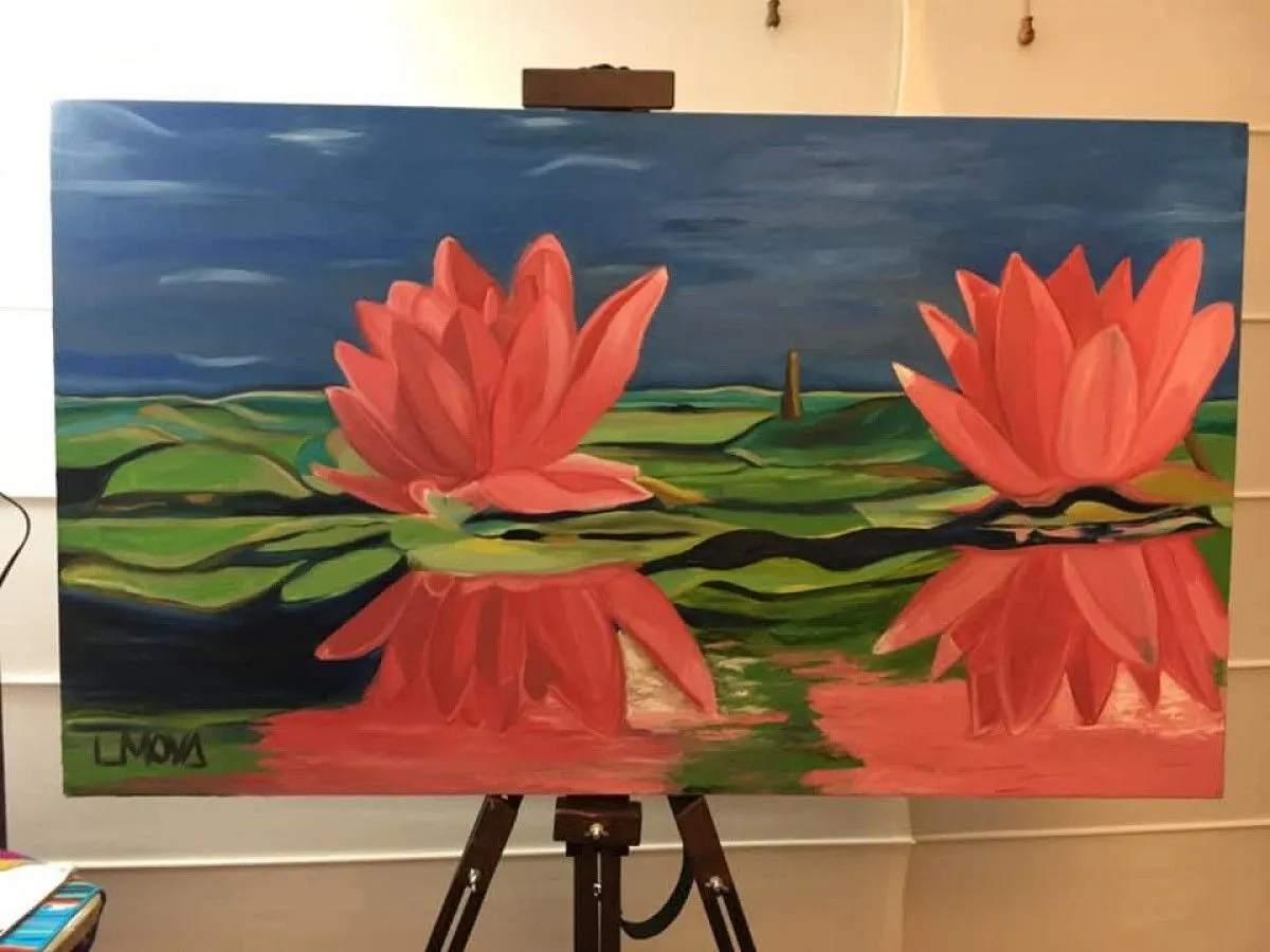 Waterlilies, artwork by Ligia Moya
