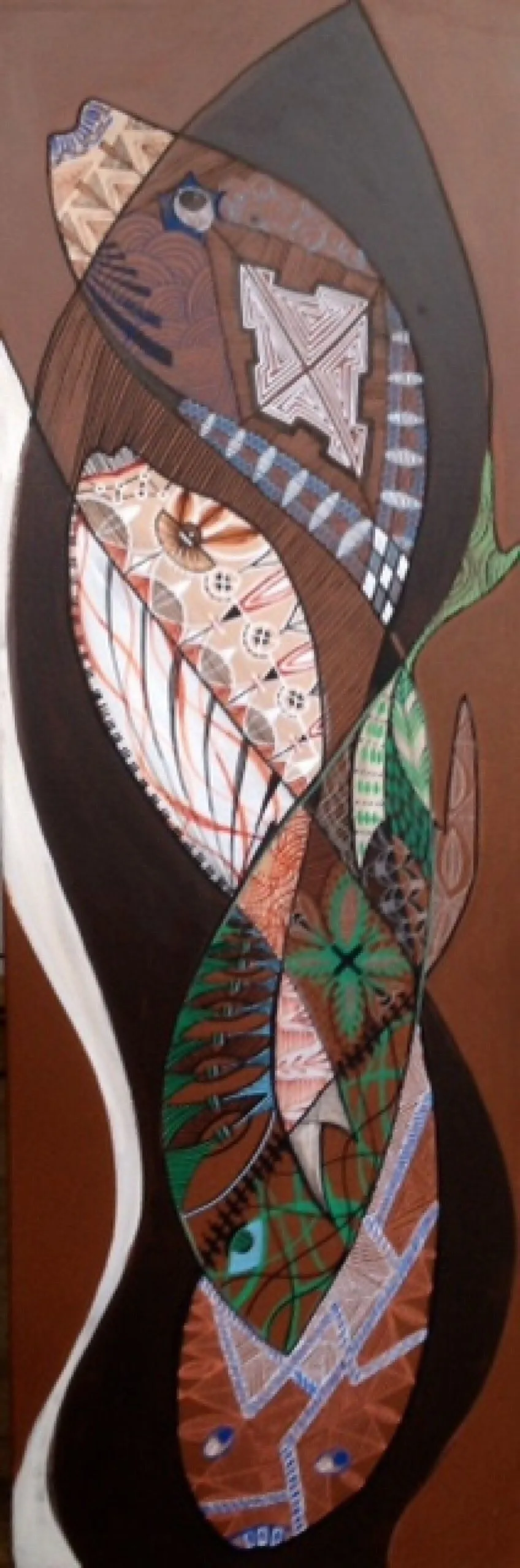 poisson brun, œuvre de Nadine Gauthier