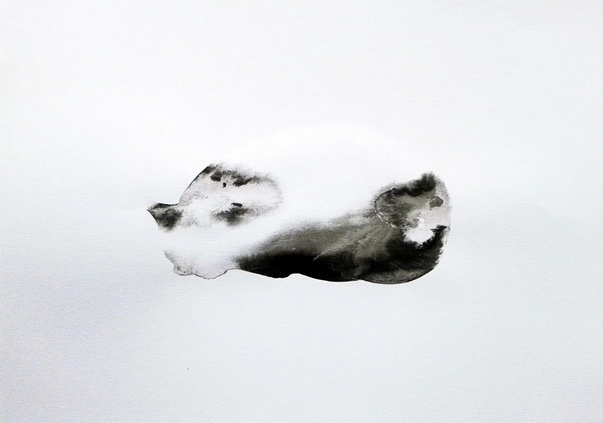 Sleeping cat, artwork by marija colic