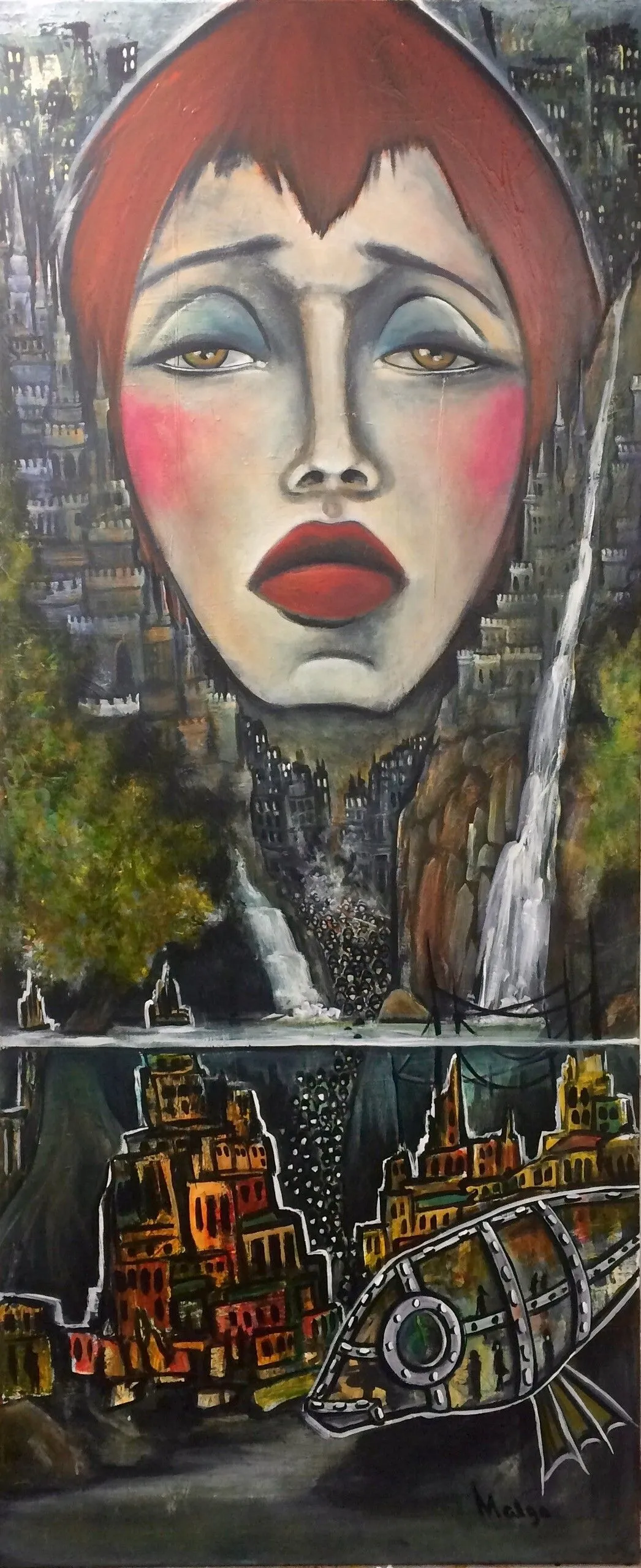 Réfugiés, œuvre de Malga Art