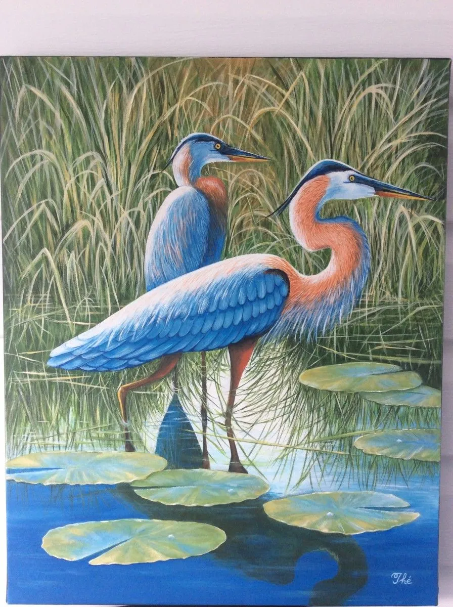 Les Hérons bleus PEI, artwork by Therese Palardy