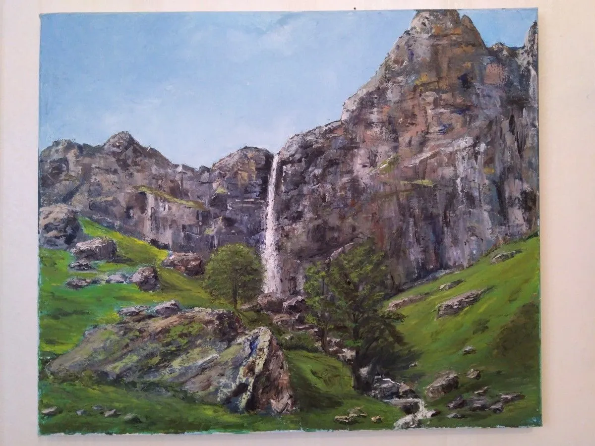 Heavenly waterfall, artwork by Momchil Kossev