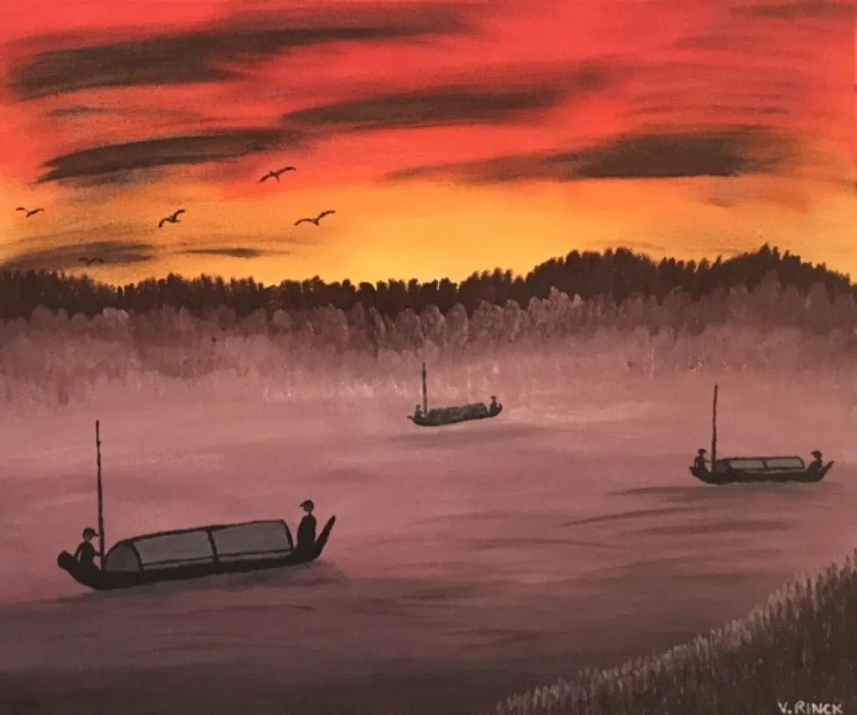 Pêcheurs, œuvre de Viviane RINCK