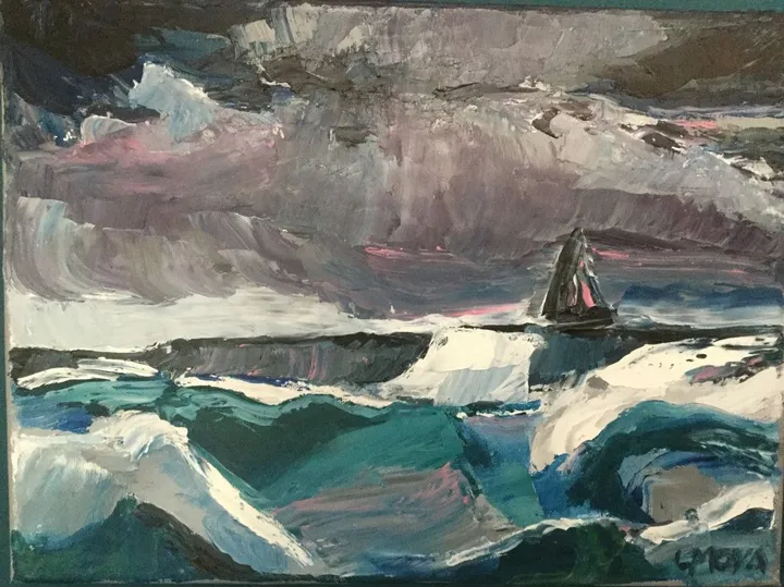 Perilous seas, artwork by Ligia Moya