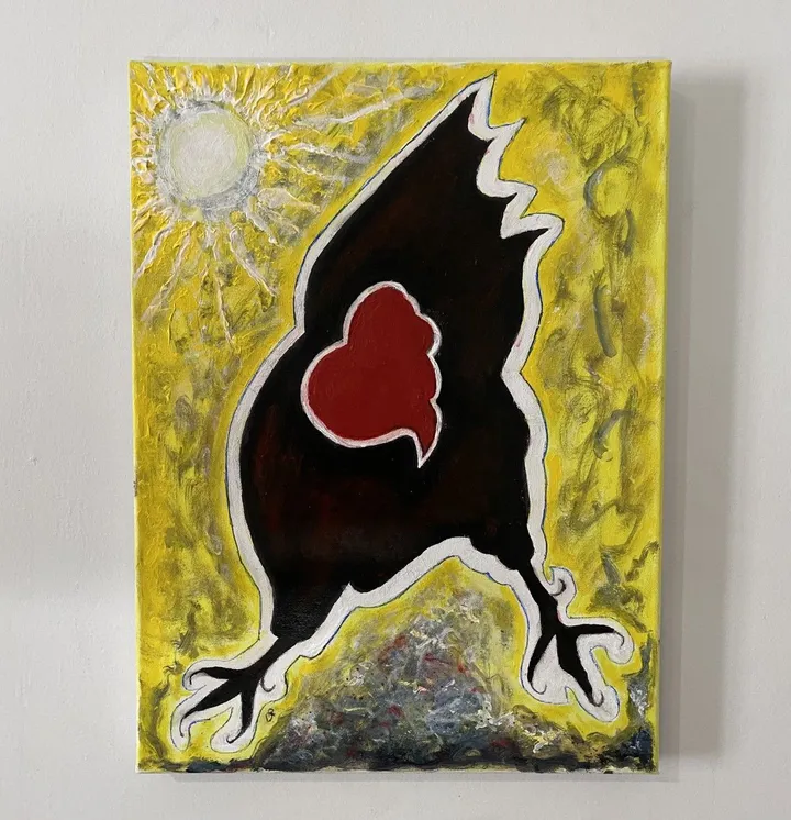 Running Rooster, artwork by Denis Roucau