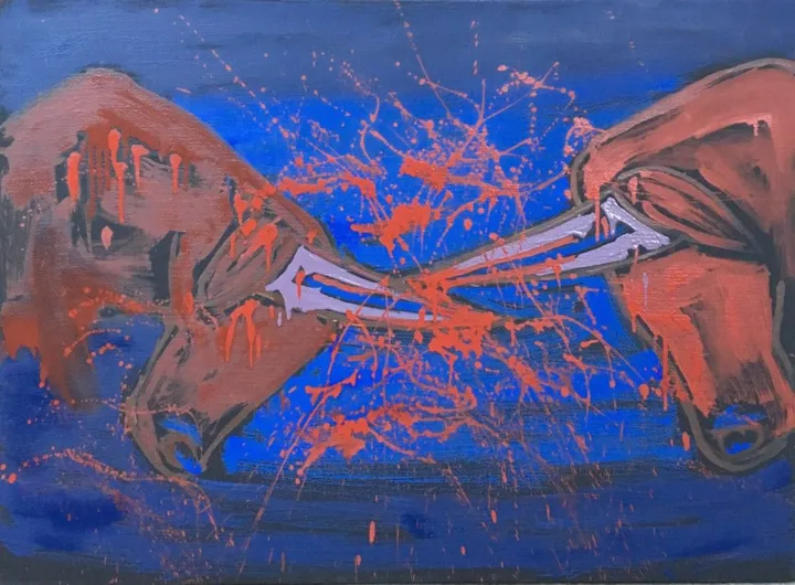 BULLS FIGHT, artwork by Mirsad Koljenovic