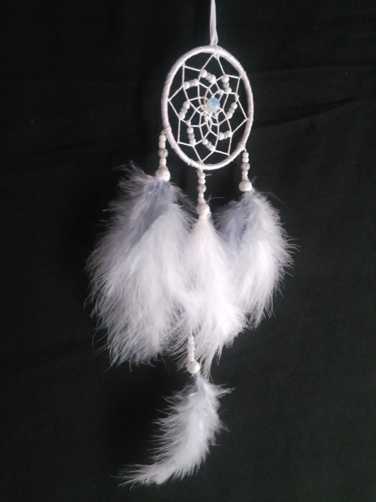 Capteur de rêves (petit, pour berceau, voiture, landeau...), artwork by Martine THOMAS