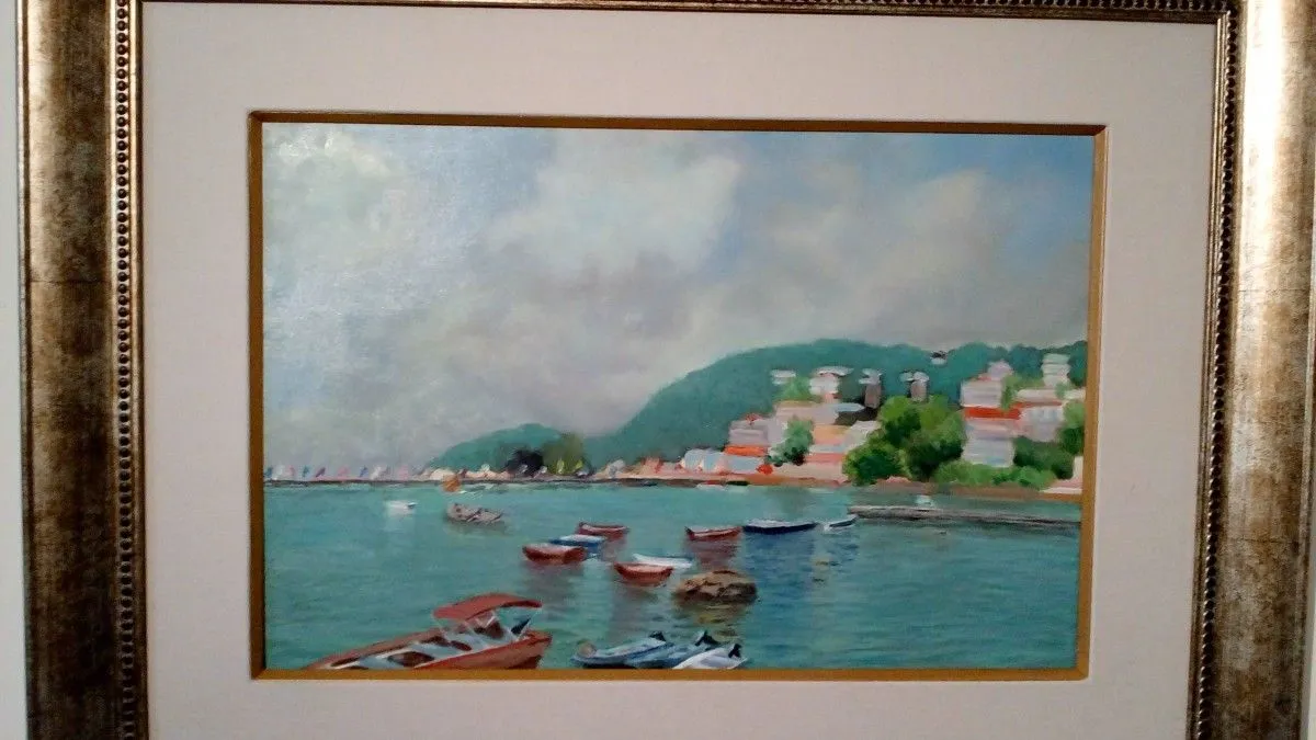 Yung Shu Wan port, Lamma Island, Hong Kong, artwork by Philippe Colin