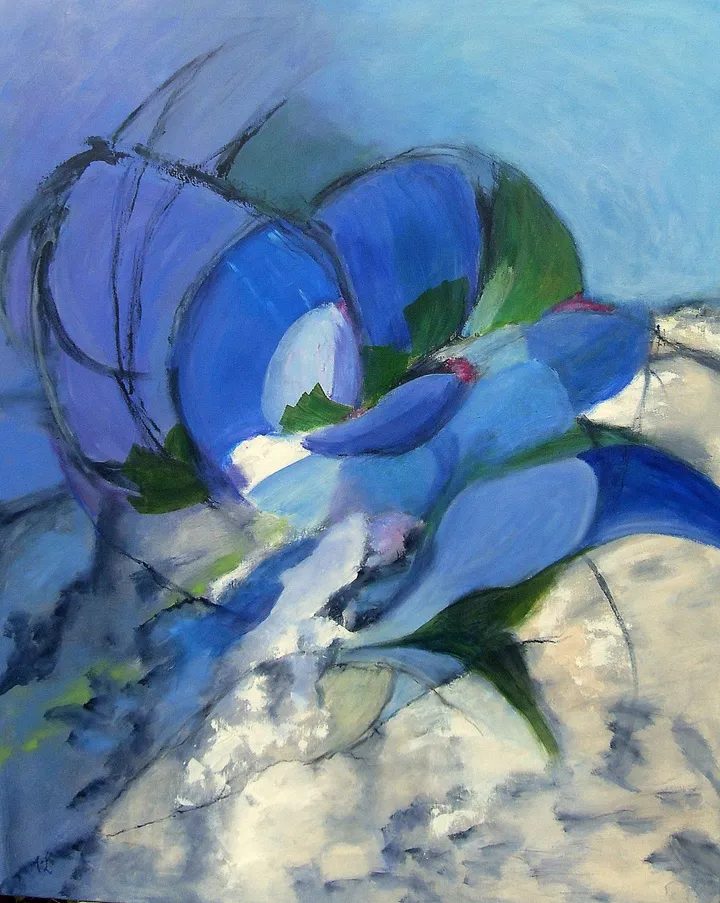 COMPOSITION IN BLUE, œuvre de Aase Lind