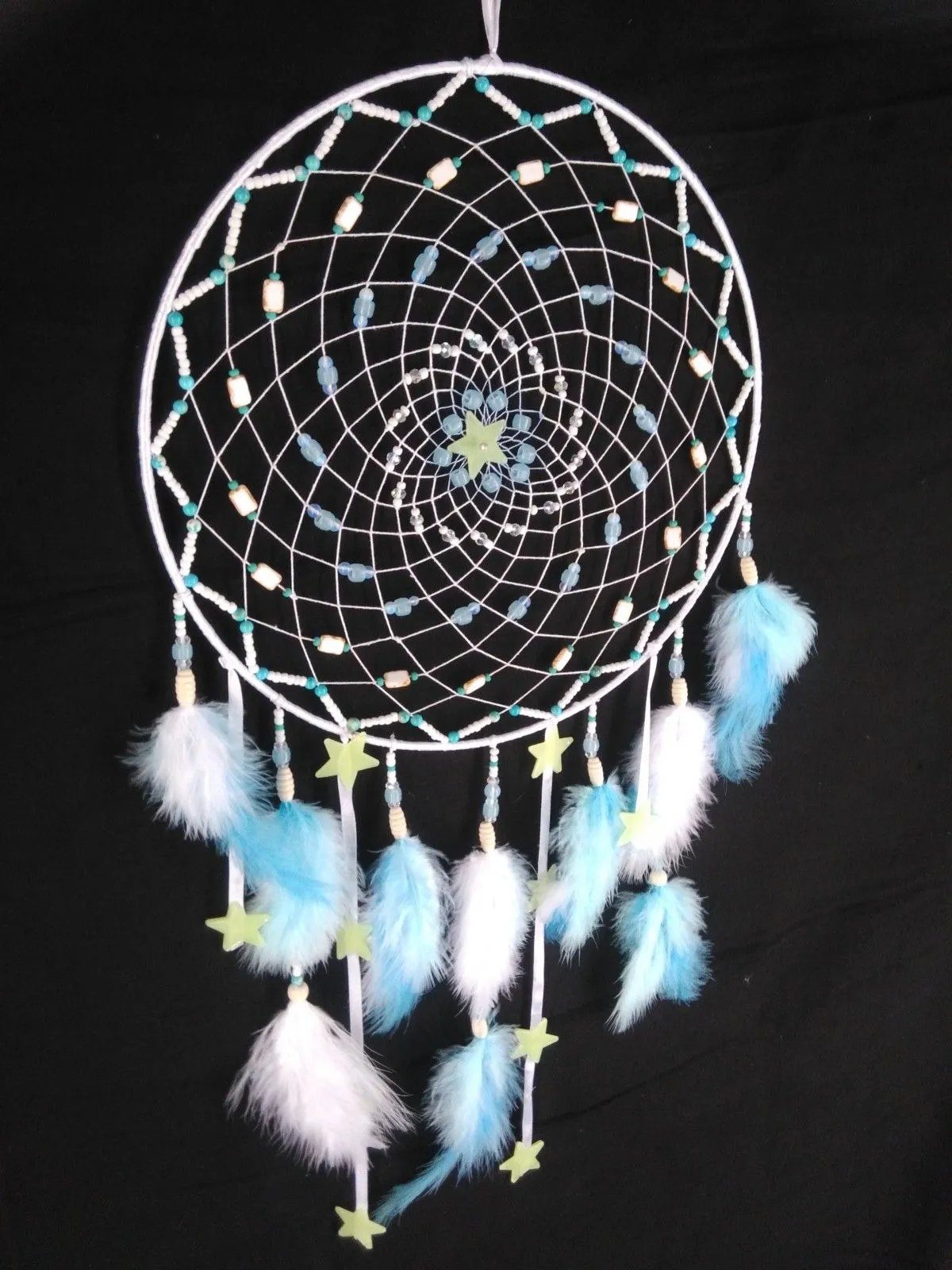 Capteur de rêves "PETIT PRINCE" (phosphorescent), artwork by Martine THOMAS