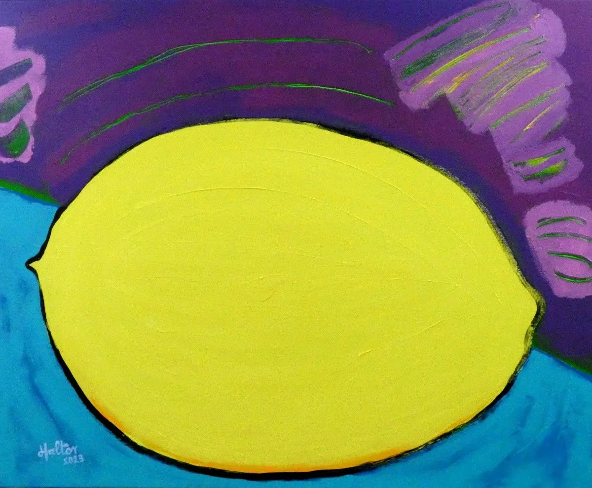 Grand citron flotteur, œuvre de Alain HALTER