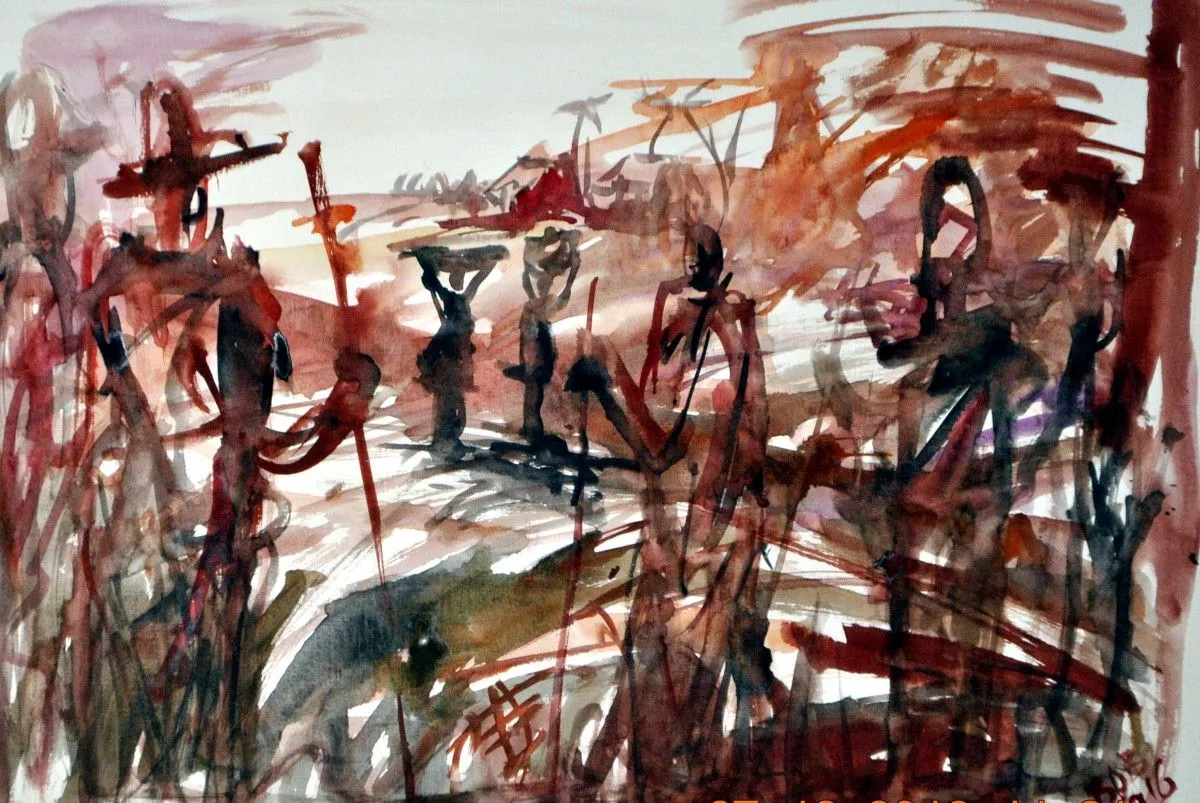 Distant onlookers, œuvre de Akpan Usoroh