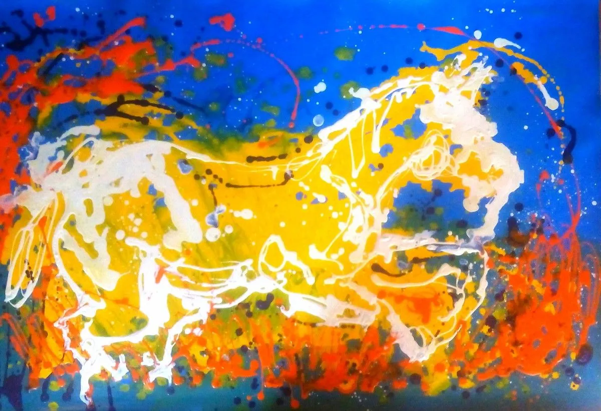 yellow horse, artwork by ruben molina