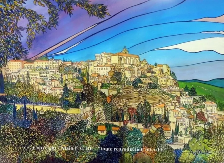 GORDES EN AUTOMNE, œuvre de Alain FAURE