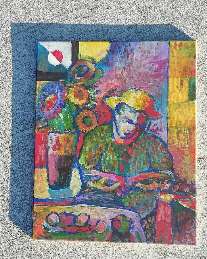 Hombre Sentado a Leer (Estudio de Contrastes), œuvre de Aziel Barrientos