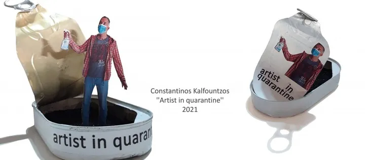 artist in quarantine, artwork by Constantinos Kalfountzos